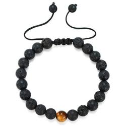 MengPa Mens Lava Rock Bracelet for Women Aromatherapy Anxiety Essential Oil Diffuser Volcanic Stone Bead Bangle
