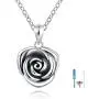 ACJFA Sterling Silver Rose Flower Cremation Urn Pendant Necklace Keepsake Ashes Memorial Jewelry for Women ACJFA Sterling Silver Rose Flower Cremation Urn Pendant Necklace Keepsake Ashes Memorial Jewelry for Women