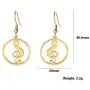 TEAMER Fashion Music Treble G Clef Dangle Earrings Stainless Steel Musical Note Round Pattern Hollow Out Drop Jewelry for Women Girls