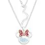 Disney Birthstone Women and Girls Jewelry Minnie Mouse Silver Plated Shaker Pendant Necklace, 18+2'' Extender Disney Birthstone Women and Girls Jewelry Minnie Mouse Silver Plated Shaker Pendant Necklace, 18+2'' Extender