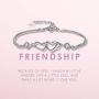 SOLINFOR Friendship Bracelet - Two Interlocking Hearts Sterling Silver Bracelet - BFF Friends Friendship Birthday Jewelry Gift Idea for Women