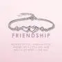 SOLINFOR Friendship Bracelet - Two Interlocking Hearts Sterling Silver Bracelet - BFF Friends Friendship Birthday Jewelry Gift Idea for Women