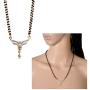 Zephyrr Jewelry Mangalsutra AD Pendent Neclace for Women/Wife Black and Golden Floral Design Indian Jewelry Casual/Party/DailyWear