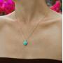 Jovono Blue Turquoise Pendant Necklaces Dainty Necklace Chain Jewelry for Women and Girls (Silver)