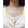 MoMoMin Simple Fashion Shiny Metal Snake Chain Choker Adjustable Necklace for Men Women Boys and Girls