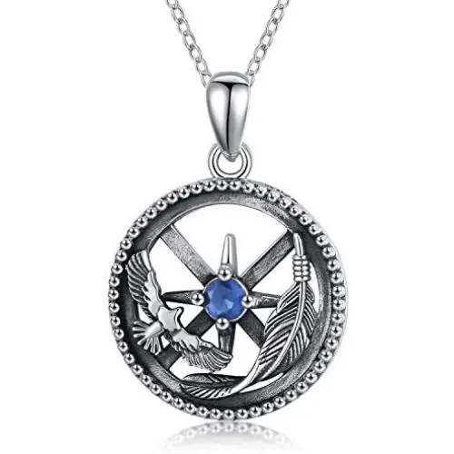 JUSTKIDSTOY Eagle Necklace for Men 925 Sterling Silver Steering Wheel Pendant Jewelry Hawk Necklace for Birthday JUSTKIDSTOY Eagle Necklace for Men 925 Sterling Silver Steering Wheel Pendant Jewelry Hawk Necklace for Birthday