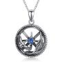 JUSTKIDSTOY Eagle Necklace for Men 925 Sterling Silver Steering Wheel Pendant Jewelry Hawk Necklace for Birthday