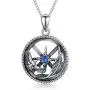 JUSTKIDSTOY Eagle Necklace for Men 925 Sterling Silver Steering Wheel Pendant Jewelry Hawk Necklace for Birthday JUSTKIDSTOY Eagle Necklace for Men 925 Sterling Silver Steering Wheel Pendant Jewelry Hawk Necklace for Birthday