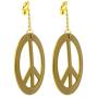 Skeleteen Peace Earrings and Necklace - 1960s Hippie Costume Accessories Jewelry - 1 Set