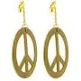 Skeleteen Peace Earrings and Necklace - 1960s Hippie Costume Accessories Jewelry - 1 Set