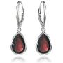 Sterling Silver Gemstone Teardrop Dainty Leverback Dangle Earrings