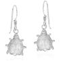 Adorable Little Red Lady Bug .925 Sterling Silver Dangle Earrings
