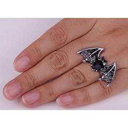 YACQ Womens Bat Stretch Rings Fit Finger Size 7 to 9 - Halloween Costume Accessories Jewelry - Lead & Nickle Free - Elastic Soft Band Perfect for Arthritis