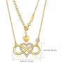 BlingGem Necklace for Women White/Rose Gold Plated 925 Sterling Silver Cubic Zirconia Infinity Heart Pendant Necklace Anniversary Birthday Mothers Gift for Women Mom Daughter 18 inch
