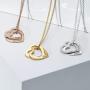 Oak&Luna Love Two Interlocking Hearts Necklace Personalized Engraved Custom Made Jewelry for Her