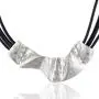 Vintage Black Leather Chokers chunky Necklace for women with Silver large pendant Jewelry Vintage Black Leather Chokers chunky Necklace for women with Silver large pendant Jewelry