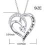 925 Sterling Silver Jewelry Engraved Always My Mother Forever My friend/I Love You to The Moon and Back Pendant Necklace for Women Girls Mom Wife Daughter Christmas Gift Love Heart Necklaces