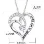 925 Sterling Silver Jewelry Engraved Always My Mother Forever My friend/I Love You to The Moon and Back Pendant Necklace for Women Girls Mom Wife Daughter Christmas Gift Love Heart Necklaces