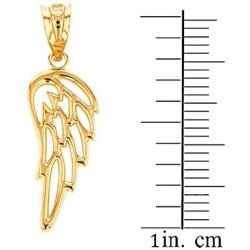 Religious Jewelry by FDJ Fine 10k Yellow Gold Guardian Angel Filigree Wing Charm Pendant