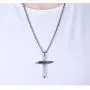 AILUOR Vintage Nail Cross Charm Pendant Necklace, Mens Stainless Steel Christian Chain Jewelry Polished