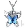 Cremation Necklace Jewelry 925 Sterling Silver Butterfly Urn Necklaces for Ashes Keepsake Memorial Jewelry for Women Men Butterfly Jewelry Gifts