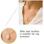 Hermashy Boho Layered Tiny Opal Drop Necklace Silver Party Beaded Chain Lariat Necklaces Choker Jewelry Gift for Women and Girls (Silver)
