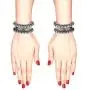 Efulgenz Boho Vintage Antique Gypsy Tribal Indian Oxidized Silver Plated Crystal Bracelets Bangle Set Jewelry Efulgenz Boho Vintage Antique Gypsy Tribal Indian Oxidized Silver Plated Crystal Bracelets Bangle Set Jewelry