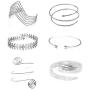 4-6 Pcs Upper Arm Band Cuff Twisted Cross Cage Bracelet Minimalist Coil Bangle Simple Swirl Gypsy Leaf Snake Arm Bracelet Adjustable Armlet Armband Set for Women Girls Jewelry