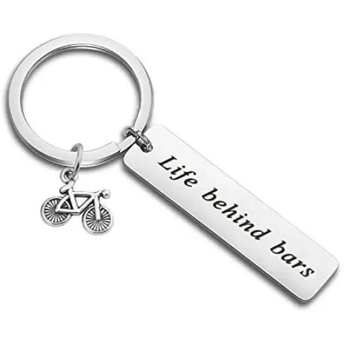 CENWA Funny Biker Lovers Gift Cycling Keychain Bicycle Gift Mountain Bike Ride Gift Life Behind Bars Keychain Gift for Biker Racer Adventure Gift for Cyclists CENWA Funny Biker Lovers Gift Cycling Keychain Bicycle Gift Mountain Bike Ride Gift Life Behind Bars Keychain Gift for Biker Racer Adventure Gift for Cyclists