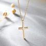 Befettly Tiny Cross Necklace, Women 14k Gold Filled Polished Faith Necklace Dainty Circle Pendant Necklace Crucifix Cute Heart Necklace