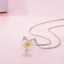 Distance Sunflower Necklace for Women S925 Sterling Silver Heart Necklace,You are My Sunshine Pendant Necklace Jewelry Gifts for Women Mom Wife