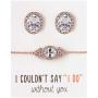 A+O Bridesmaid Gift Oval Bracelet and Earring Set, Wedding Jewelry Set in Gold, Rose Gold, Silver