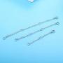 Sllaiss 3 Pcs 925 Sterling Silver Necklace Extender Chain Bracelet Anklet Chain Set for Necklace Adjustable Length 2'' 3'' 4''