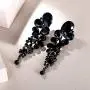 EVER FAITH Womens Crystal Gorgeous Tear Drop Wedding Dangle Pierced Earrings Jet Color Black-Tone EVER FAITH Womens Crystal Gorgeous Tear Drop Wedding Dangle Pierced Earrings Jet Color Black-Tone