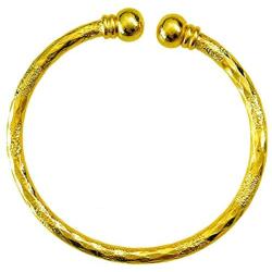 Ahappy-18k Yellow Gold Filled Lady Womens Open Bangle Bracelet GF Jewelry g111