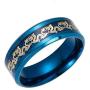 Vintage Chinese Stainless Steel Blue Dragon Ring