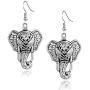 Boho Style Elephant Lava Stone Essential Oil Diffuser Earrings Antique Silver Plated Dangle Earrings Aromatherapy Earrings for women