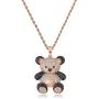 TOPGRILLZ Iced Out Simulated Lab Diamond Super Marie Mellow Mushroom Teddy Bear Pendant Necklace with Stainless Steel Chain for Women Girls Men Fashion Jewelry Gifts