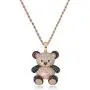 TOPGRILLZ Iced Out Simulated Lab Diamond Super Marie Mellow Mushroom Teddy Bear Pendant Necklace with Stainless Steel Chain for Women Girls Men Fashion Jewelry Gifts