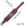 VASSAGO Vintage Amulet The Second Pentacle of Jupiter The Greater Key of Solomon Brown Leather Bracelet Gift Jewelry for Men Women VASSAGO Vintage Amulet The Second Pentacle of Jupiter The Greater Key of Solomon Brown Leather Bracelet Gift Jewelry for Men Women