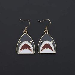 TIIMG Shark Jewelry Shark Earrings Shark Lover Gift Shark Jaws Earrings Shark Teeth Dangle Earrings Beach Jewelry Beach Lover Gift