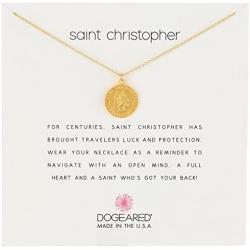 Dogeared Saint Christopher Travelers Reminder Necklace Gold Dipped One Size