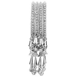 Efulgenz Boho Vintage Antique Gypsy Tribal Indian Oxidized Silver Plated Bell Tassel Charm Bracelets Bangle Set Jewelry
