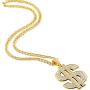 6 Pieces Gold Plated Chain Dollar Necklace for Men with Dollar Sign Pendant Necklace, Hip Hop Dollar Necklace (4 Pieces)