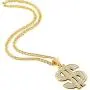 2 Pieces Gold/Silver Plated Chain for Men with Dollar Sign Pendant Necklace, Hip Hop Dollar Necklace