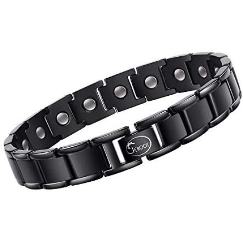 Titanium Magnetic Bracelet for Men,Elegant Therapy Titanium Magnetic Bracelet for Pain Relief Magnetic Bracelet Men （Black）