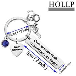 HOLLP Police Retirement Gifts Police Officer Retired Keychain One Journey End.So Another Can Begin Keychain Police Jewelry Gift for Police Officer