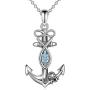 HUKKUN Compass Necklace Sterling Silver Celtic Knot Anchor/Compass Necklace Graduation Friendship Talisman Travel Necklace Inspirational Graduation Gift Jewelry Gifts for Women Girls
