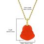 Laughing Buddha Red Jade Pendant Necklace Rope Chain Genuine Certified Grade A Jadeite Jade Hand Crafted, Jade Neckalce, 14k Gold Filled Laughing Jade Buddha necklace, Jade Medallion