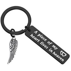 MAOFAED Memorial Keychain A Piece of My Heart Lives in Heaven Sympathy Gift Loss of Loved One Keychain